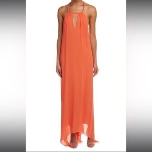 Alice + Olivia Orange Jaelyn Maxi Dress with Halter Top